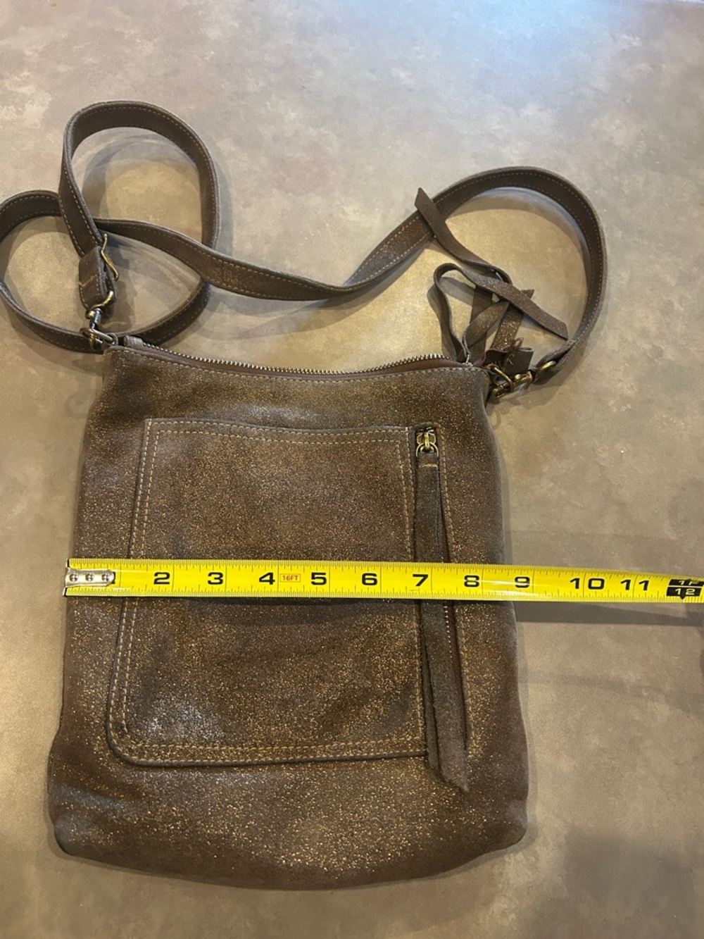 Overland Sonoma Shimmer Leather Crossbody Bag
Style # 62822 - Picture 5 of 5